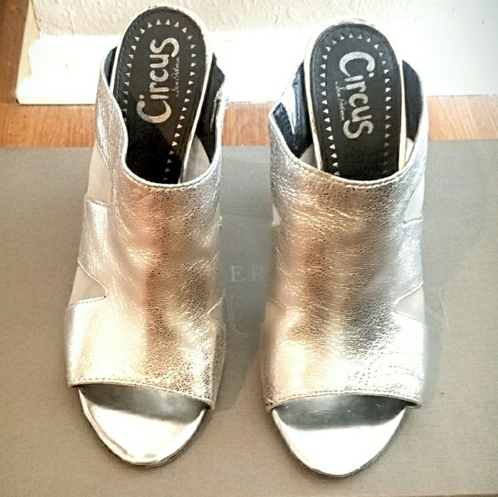 🚫SOLD🚫 Sam Edelman Metallic Slip On Heels - Picture 4 of 7